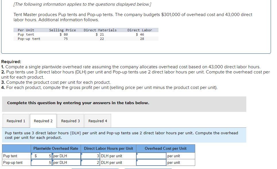 \fRequired 2 Required 3 Required 4 ' Required 1 For each