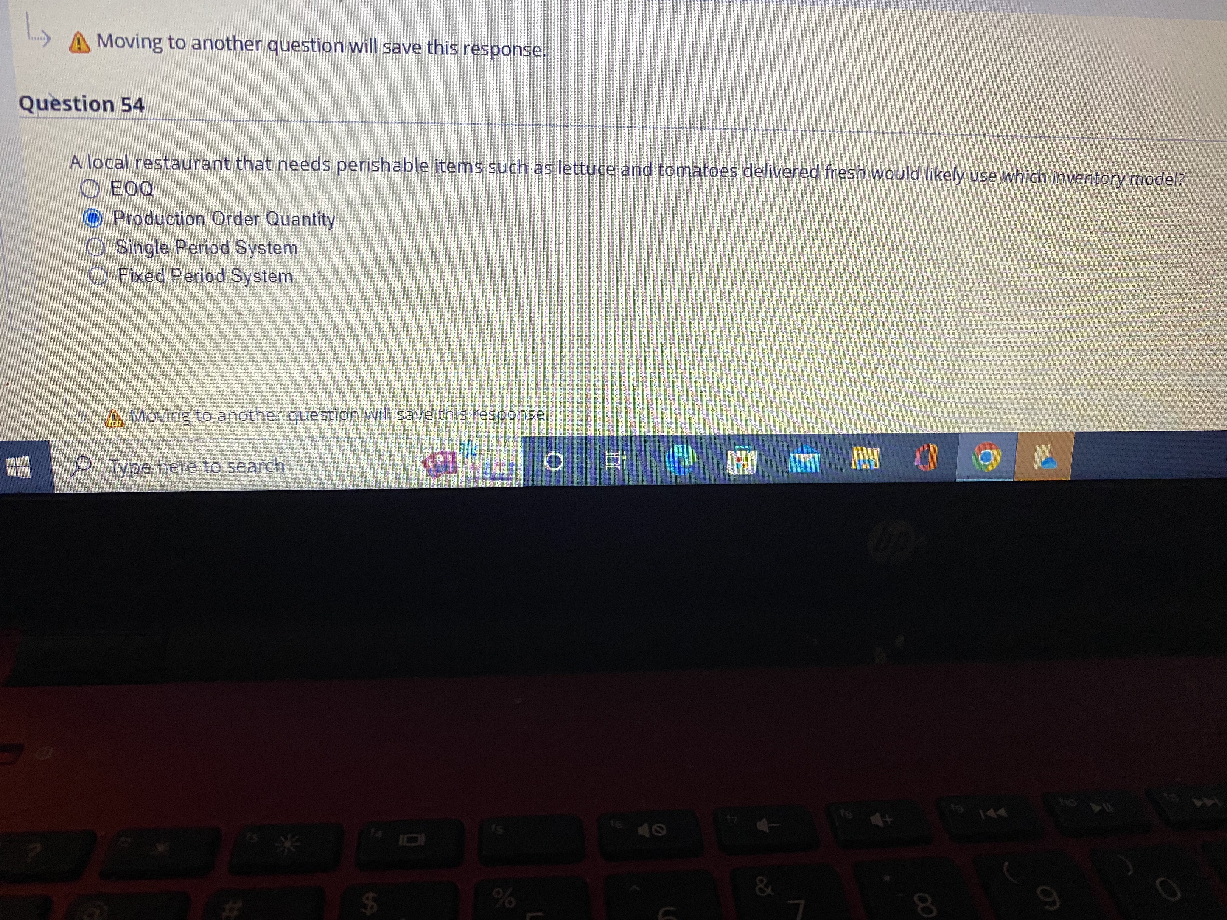 Moving to another question will save this response. Question 54 A