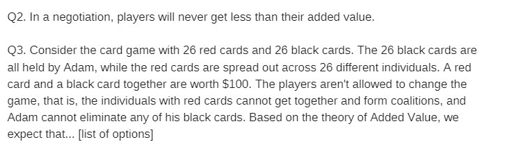 added value. Q3. Consider the card game with 26 red cards and