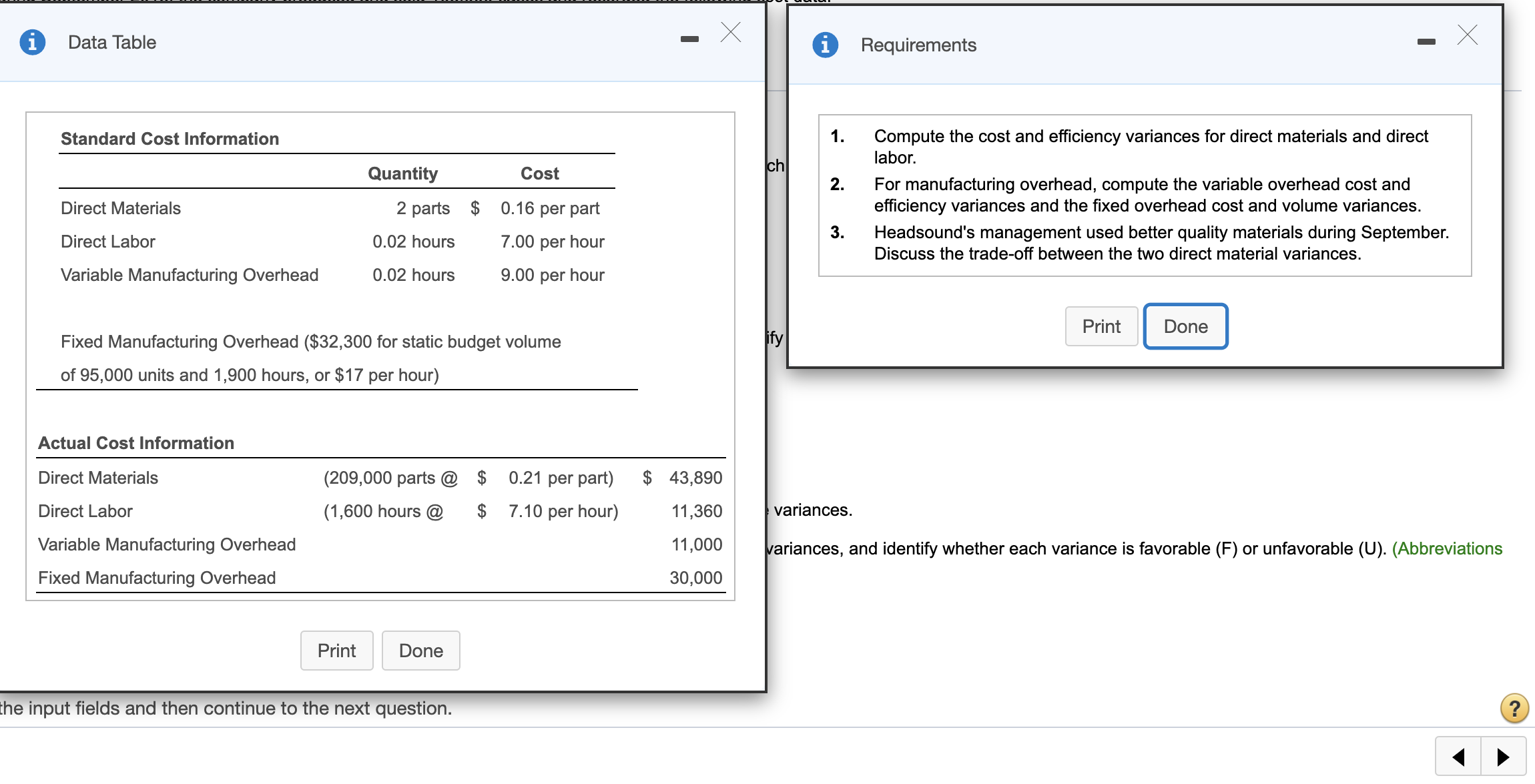 The first ss is the requirement and data table for the
