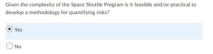 quantifying risks? O Yes O NoWas their evidence of a comprehensive risk