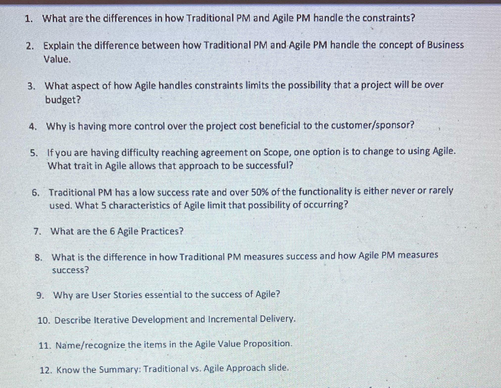 Please answer them all 1. What are the differences in how Traditional