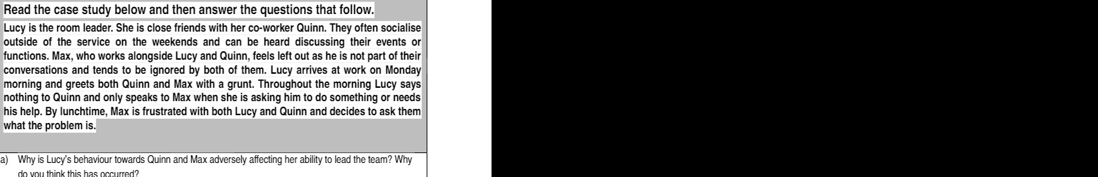 Read the case study below and then answer the questions that