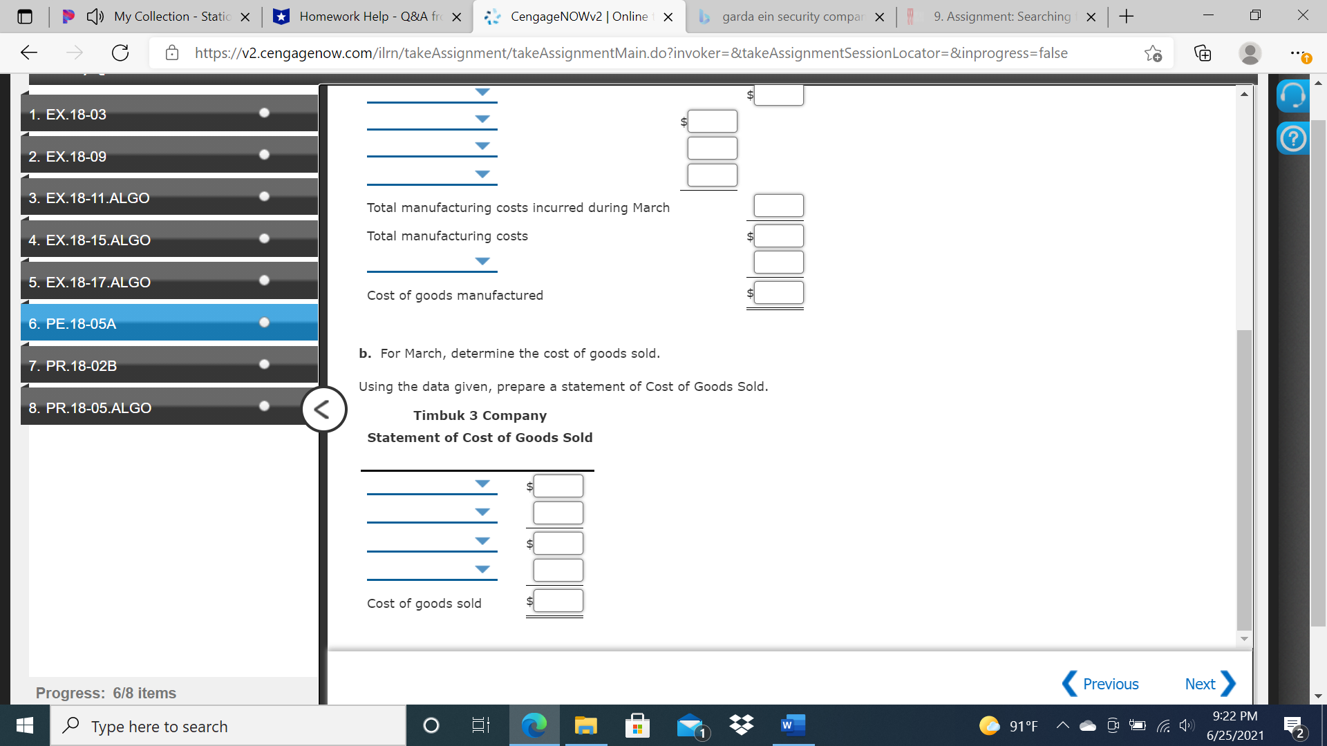 Company has the following information for March:Cost of direct materialsused in production$21,000Direct