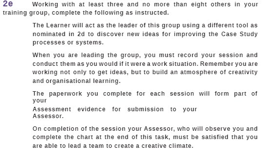 others in your training group, complete the following as instructed. The Learner