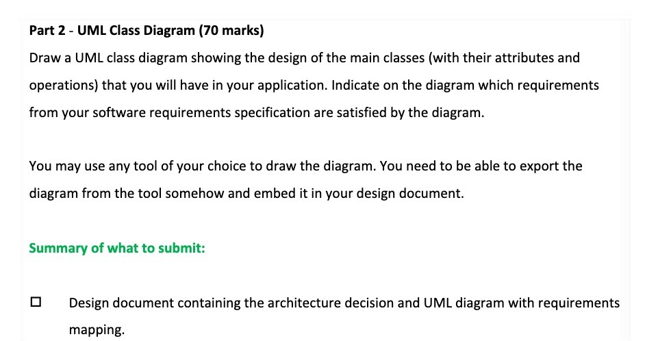 class diagram showing the design of the main classes (with their attributes