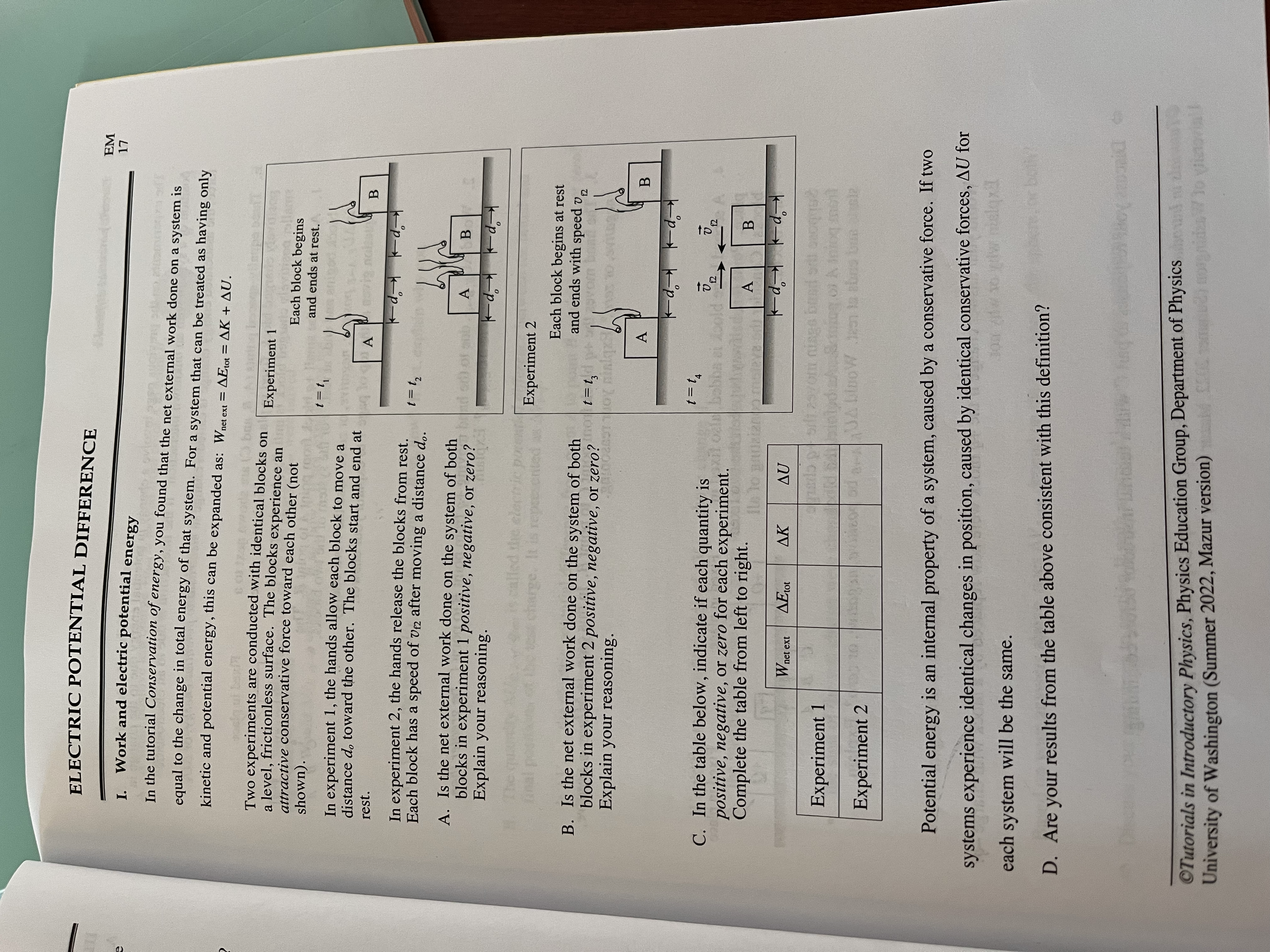 In the tutorial Conservation of energy, you found that the net external