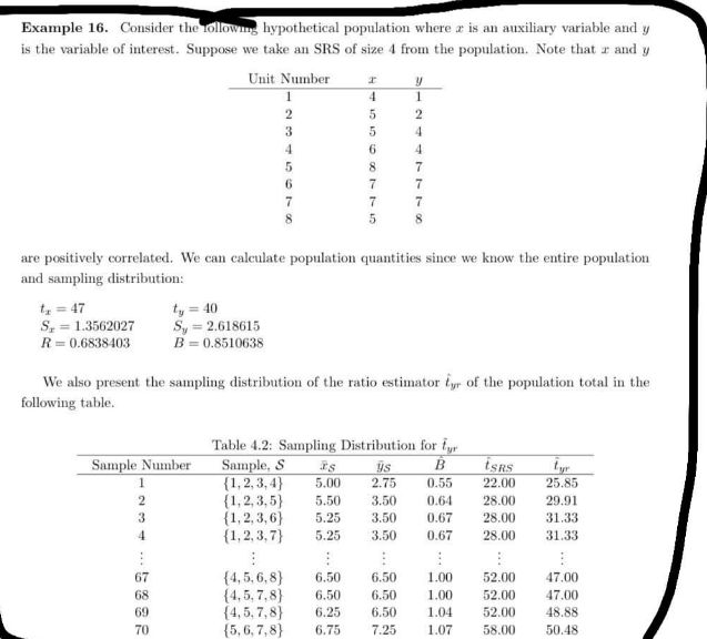 This is Statistics. In Table 4.2, supply the table in sample number
