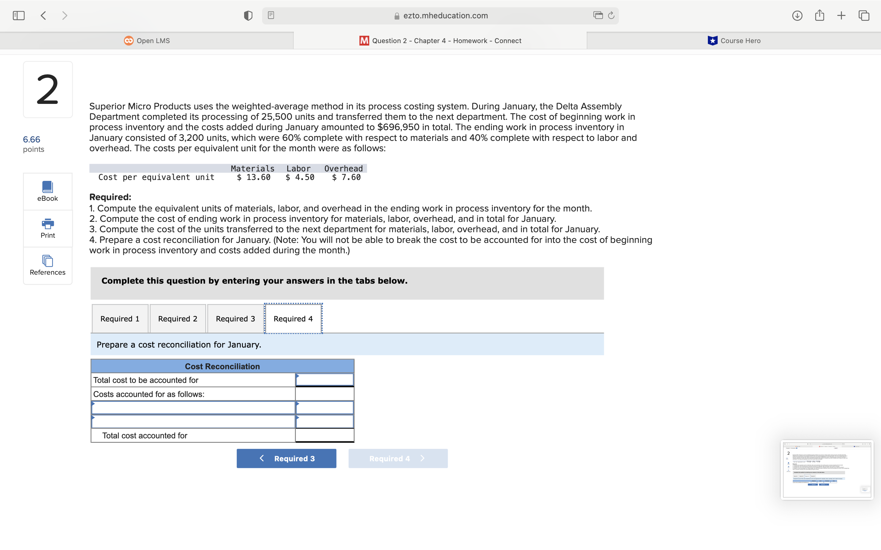 in January consisted of 3,200 units, which were 60% complete with respect