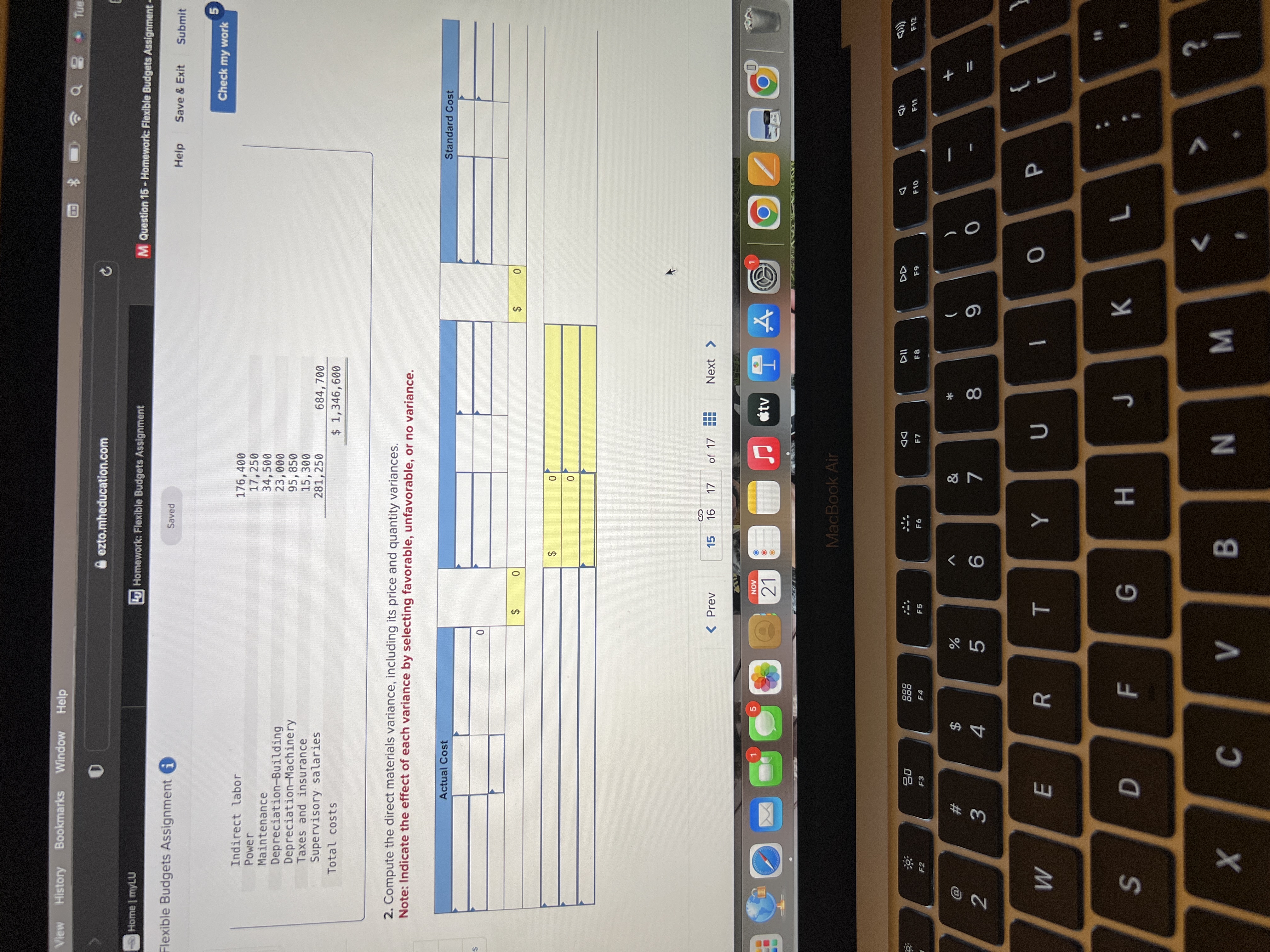 capacity level. Overhead Budget (75% Capacity) Variable overhead costs Indirect materials $