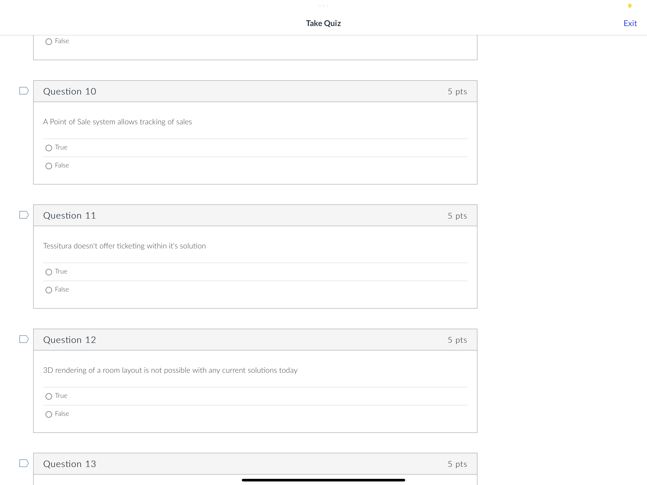 5 ptS Exit \"-v,_ ... This quiz covers all the material presented