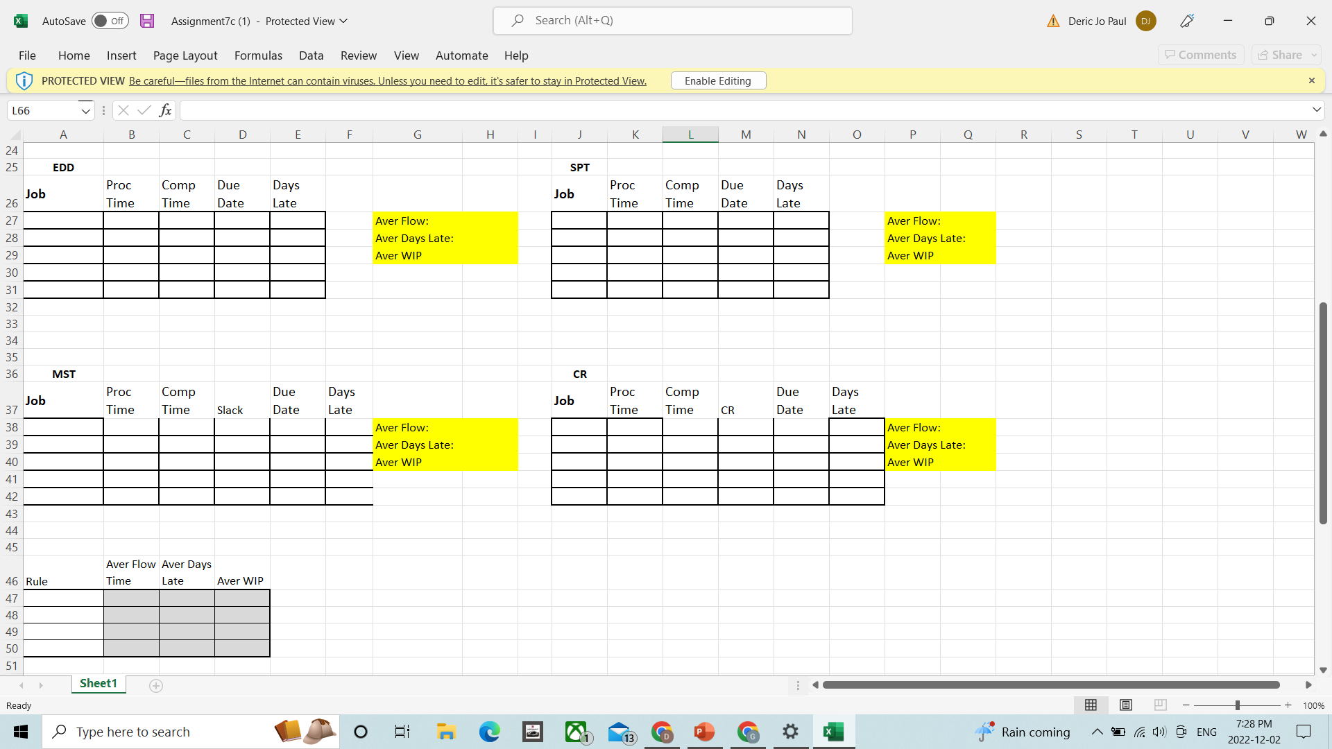 A Deric Jo Paul DJ X File Home Insert Page Layout Formulas