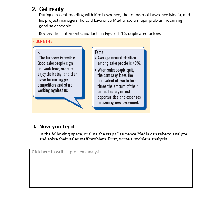  Next, list the steps to solve the problem. Click here to