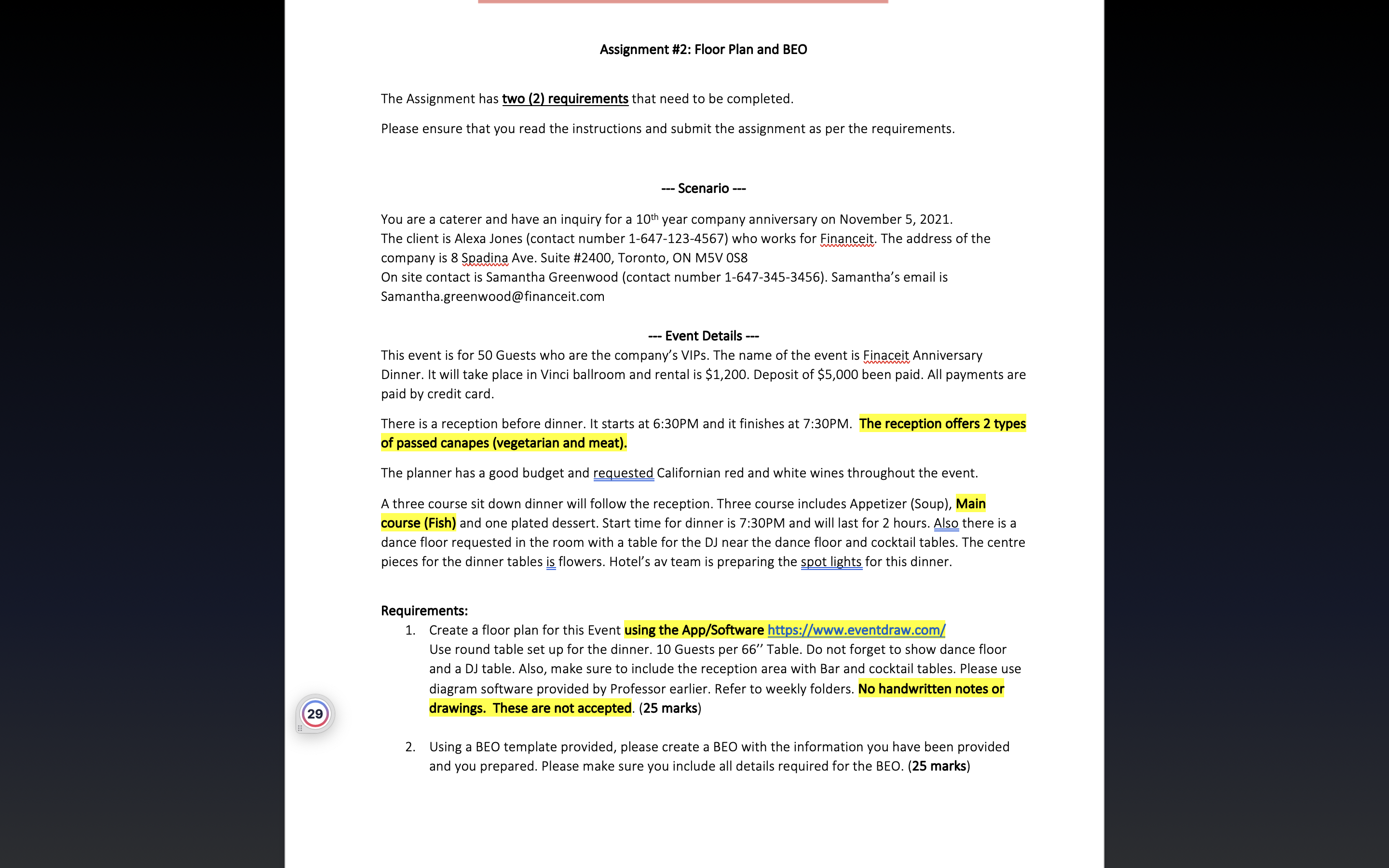 reguirements that need to be completed. Please ensure that you read the