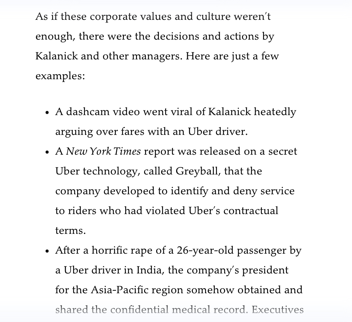 lg, describe Uber's culture under its founder. 2-16 Which View of management