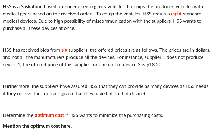 producer of emergency.I vehicles. It equips the produced vehicles with medical gears