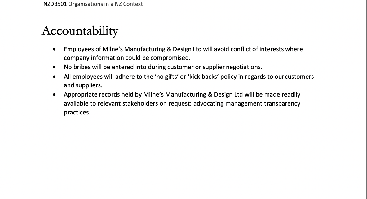 of Waitangi principles) within a New Zealand organisation. NOTE: Consider how your