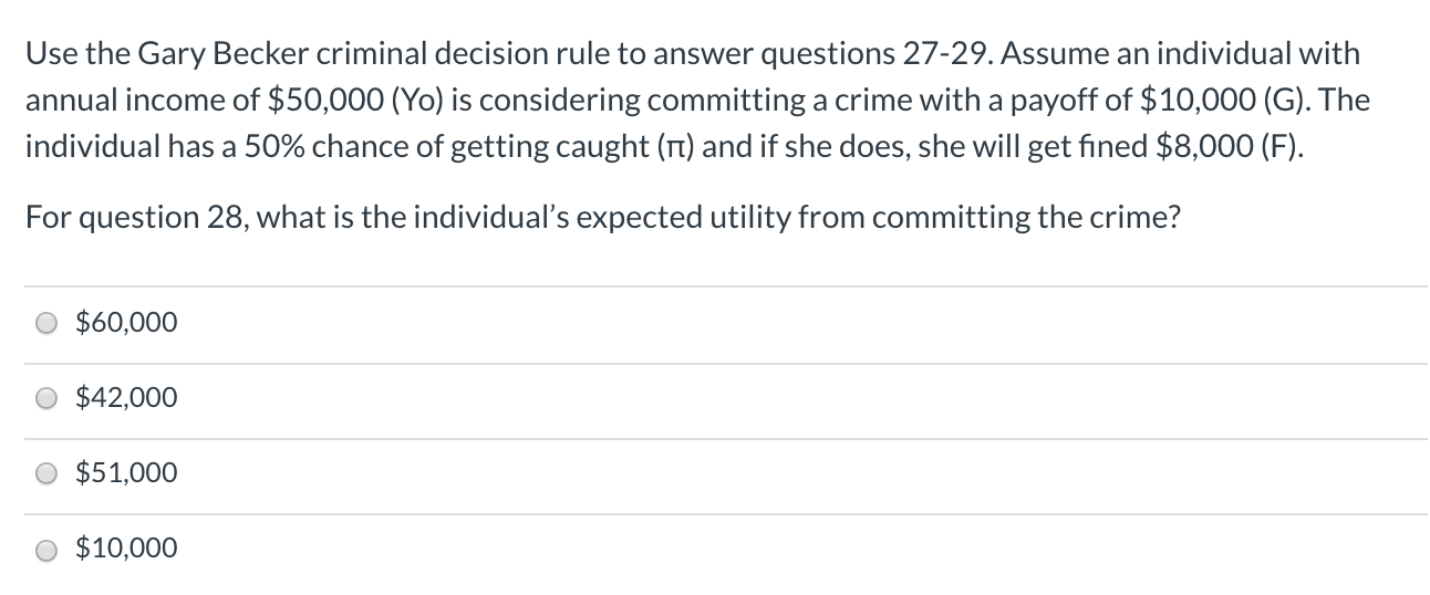 The individual has a 50% chance of getting caught (rt) and if