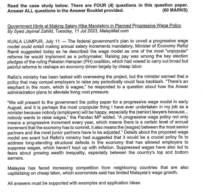 Answer Booklet provided. ' {GD MARKS} Goven'iment Hints at Making Salary Hike