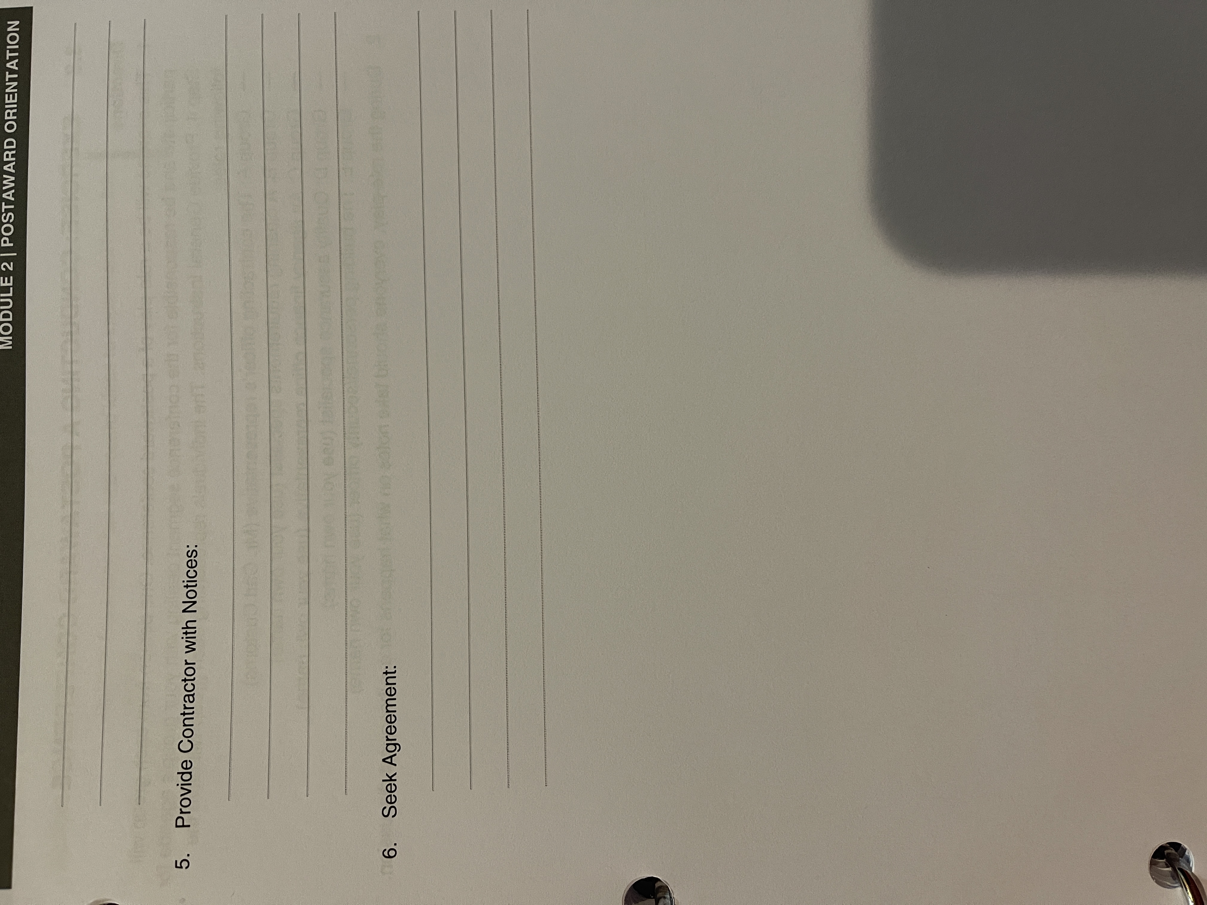 your group, prepare your postaward orientation agenda using the following six steps