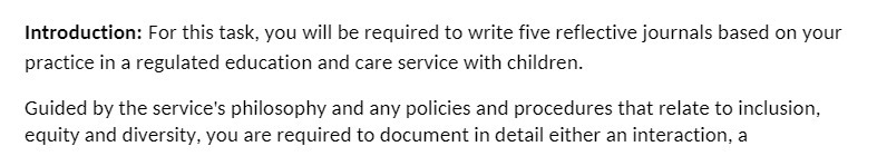 Introduction: For this task, you will be required to write the