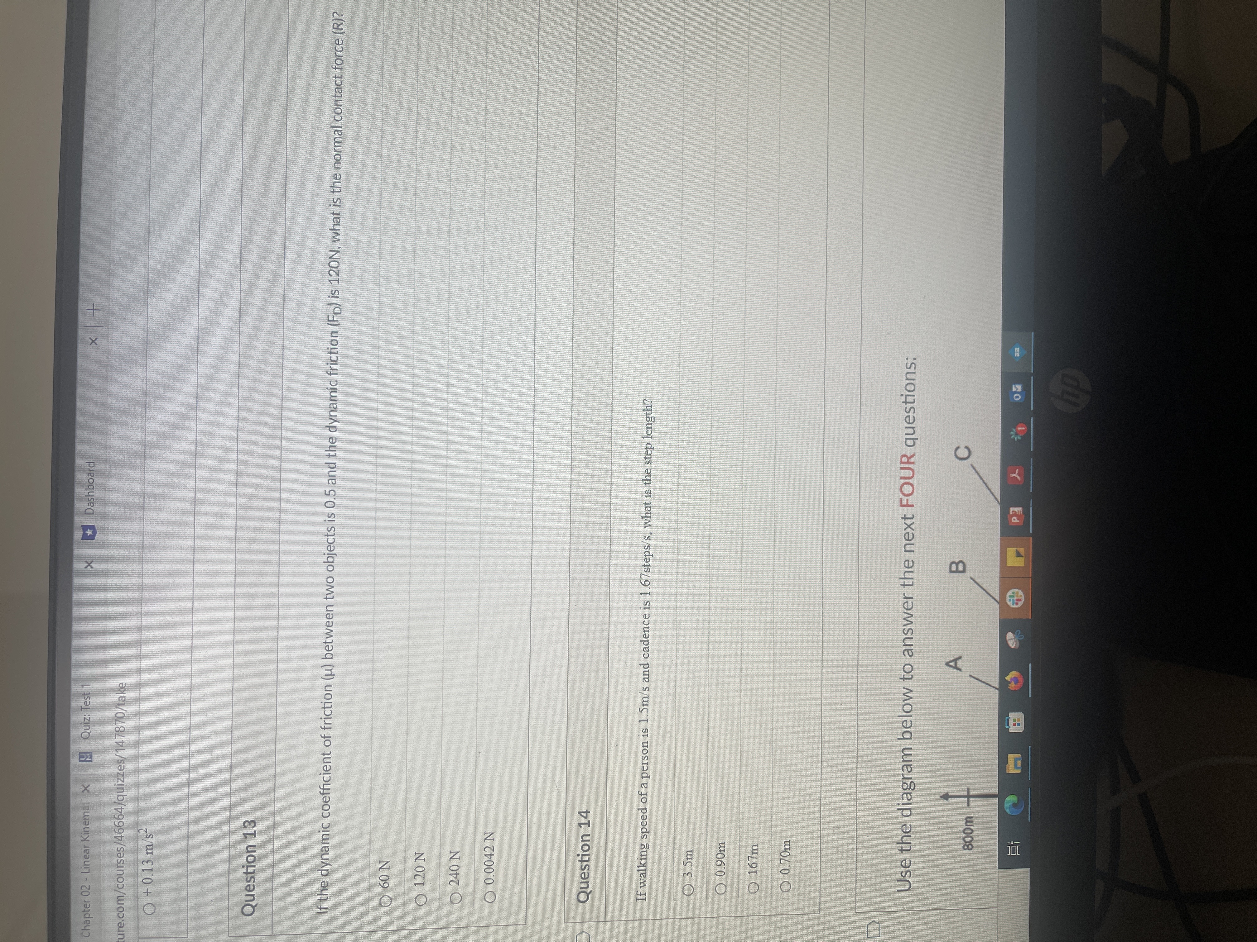  Chapter 02 - Linear Kinema X M Quiz: Test 1 x