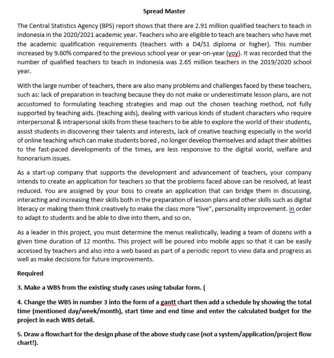  Spread Master The Central Statistics Agency (BPS) report shows that there