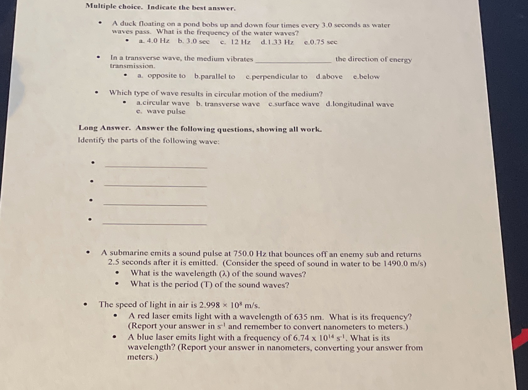 Please help show work Multiple choice. Indicate the best answer. A duck