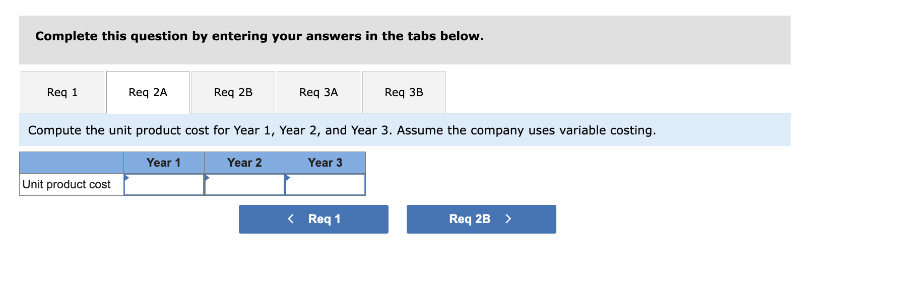 The following information pertains to each of the company's first three years