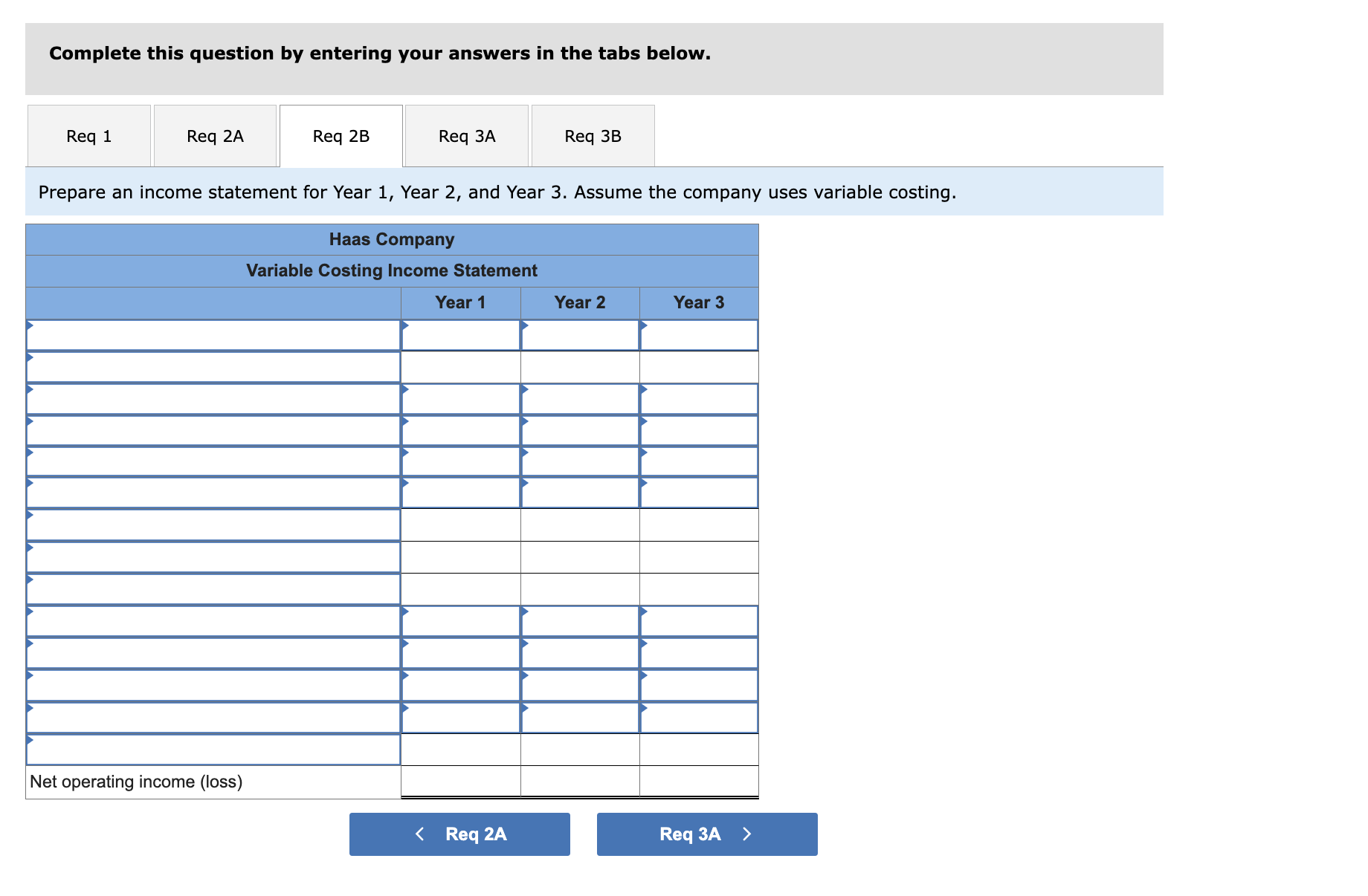 of operations: Variable costs per unit: Manufacturing: Direct materials S 20 Direct