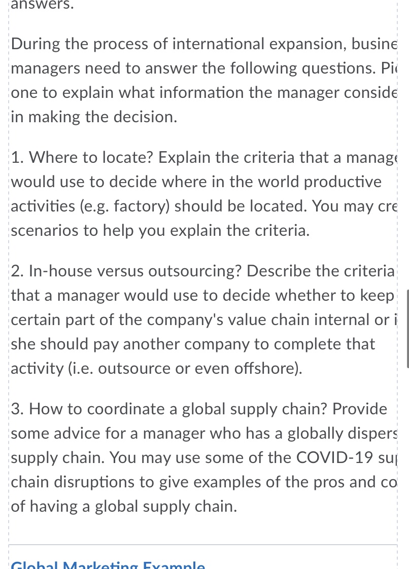 We have to answer one and this question is from the international