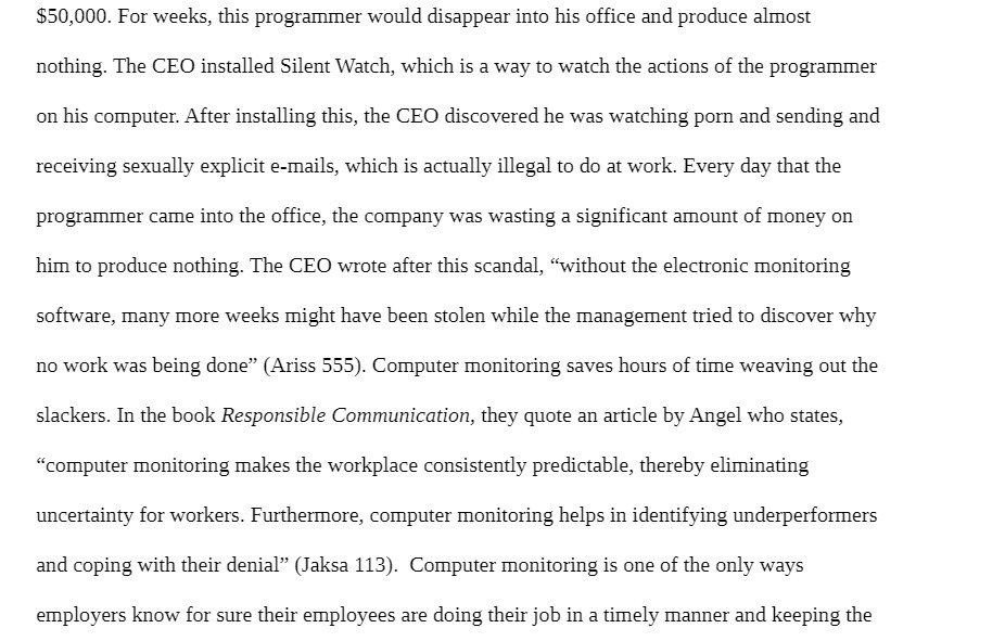 produce almost nothing. The CEO installed Silent Watch, which is a way