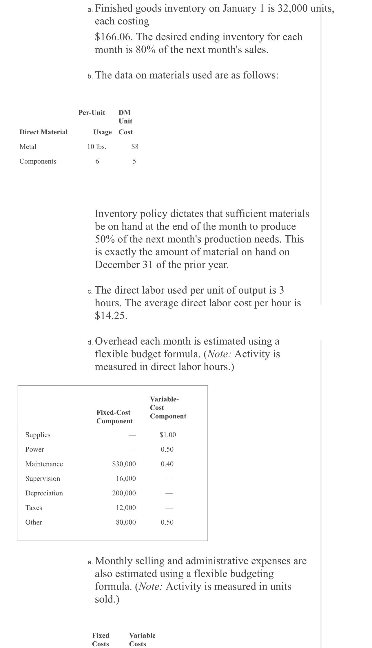 I need help with the excel formulas for each. Allison Manufacturing