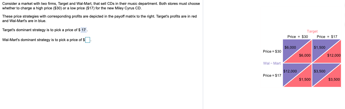 need help with this question Consider a market with two firms, Target