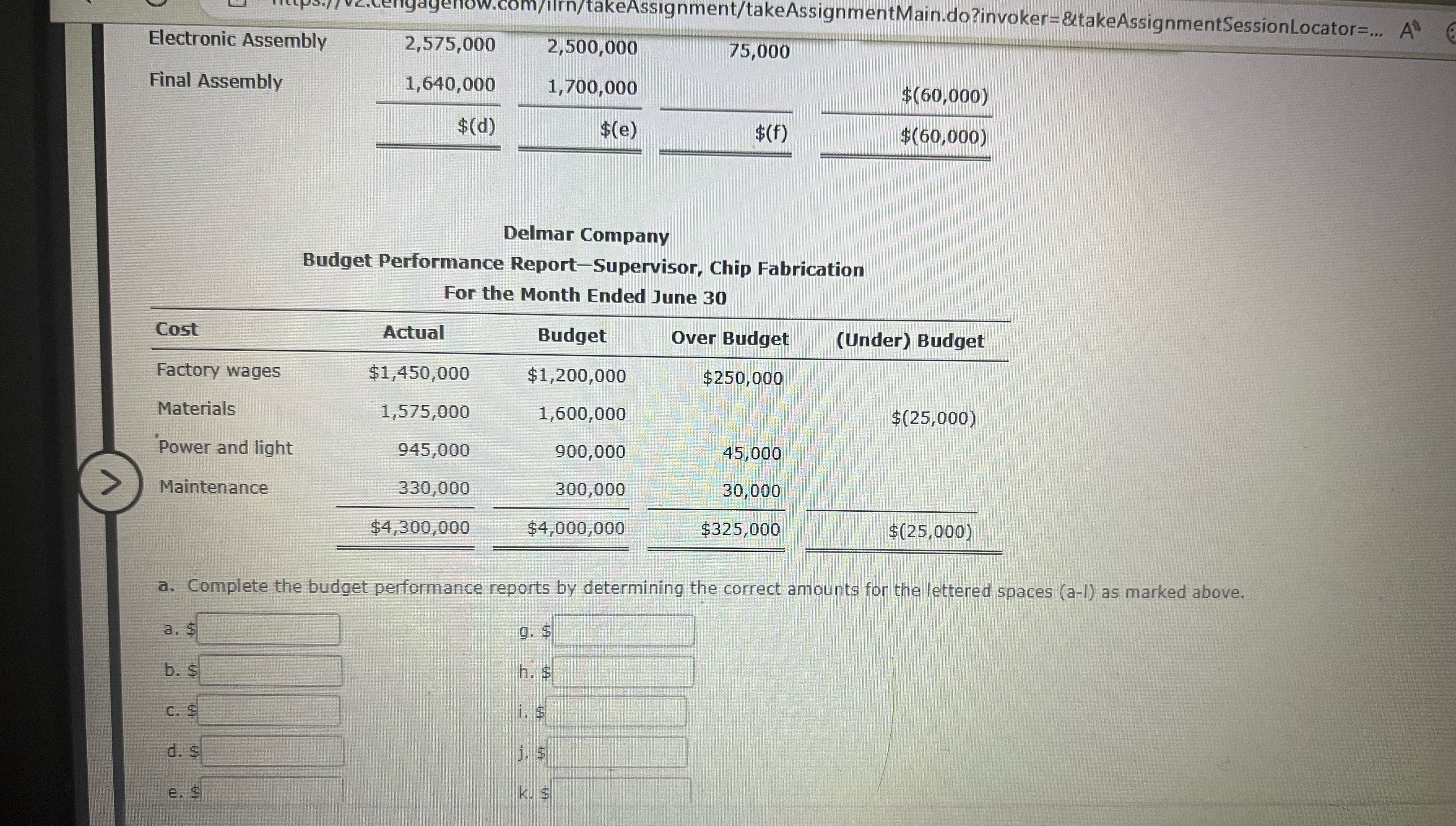 Central Region 6,175,000 6,200,000 (25,000) Western Region (g) (h) $(i) $ (i)
