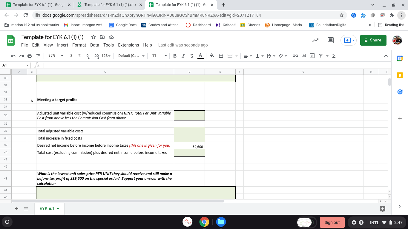 6.1 (1) (1) + & Share File Edit View Insert Format Data