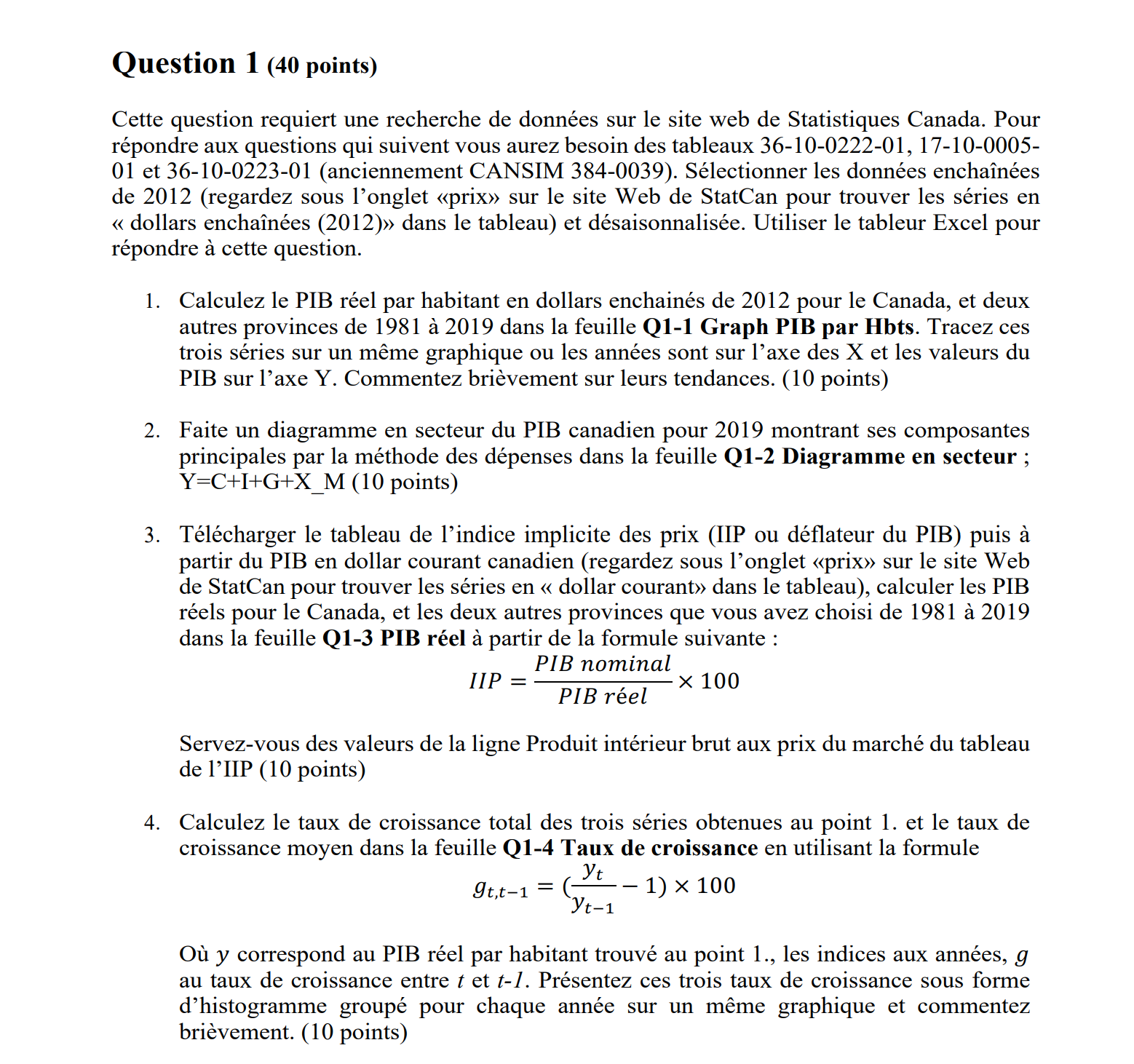 on the Statistics Canada website. To answer the following questions you will