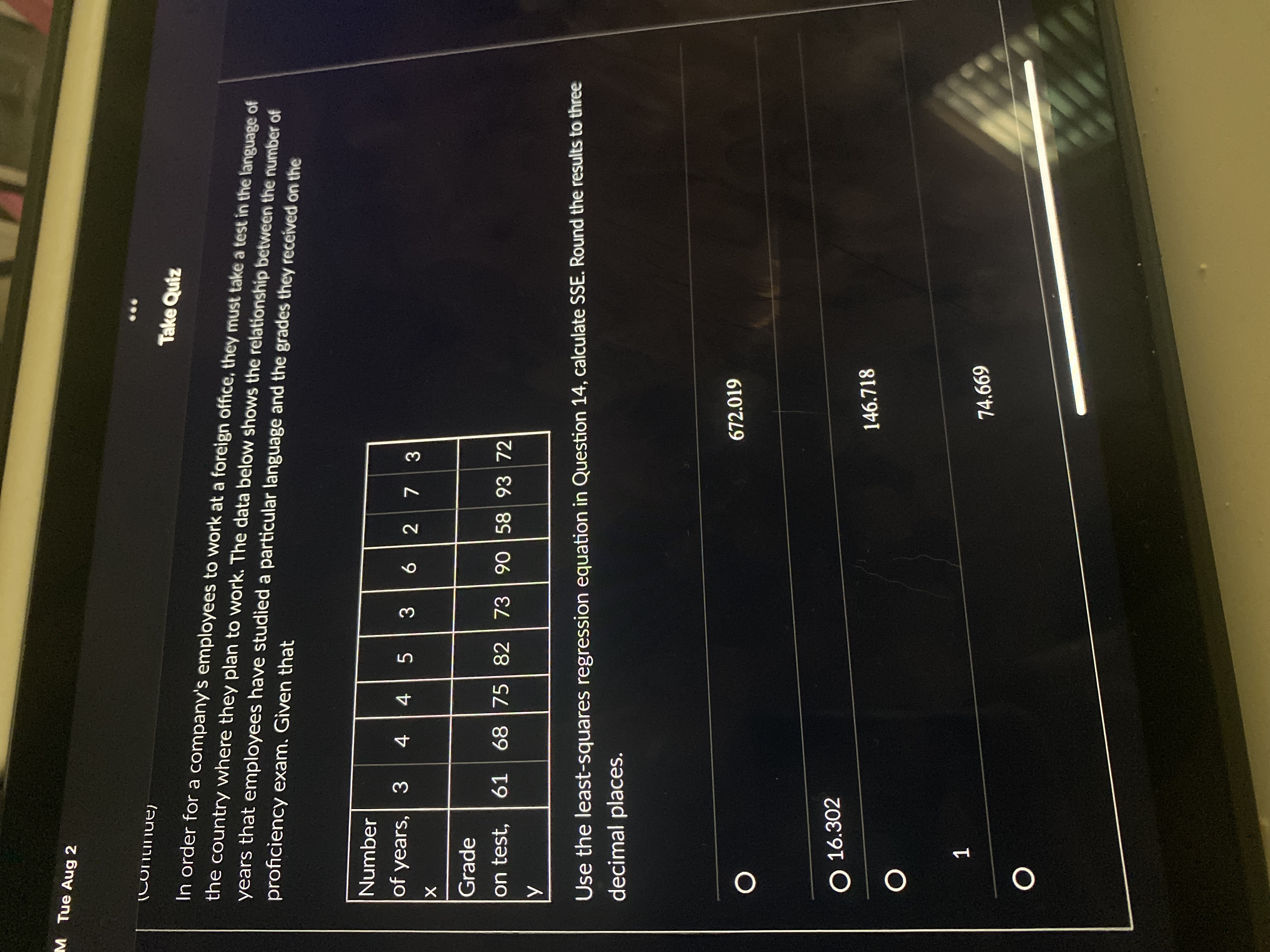 T be the current temperature in OF. S = -631.25 + 11.25T
