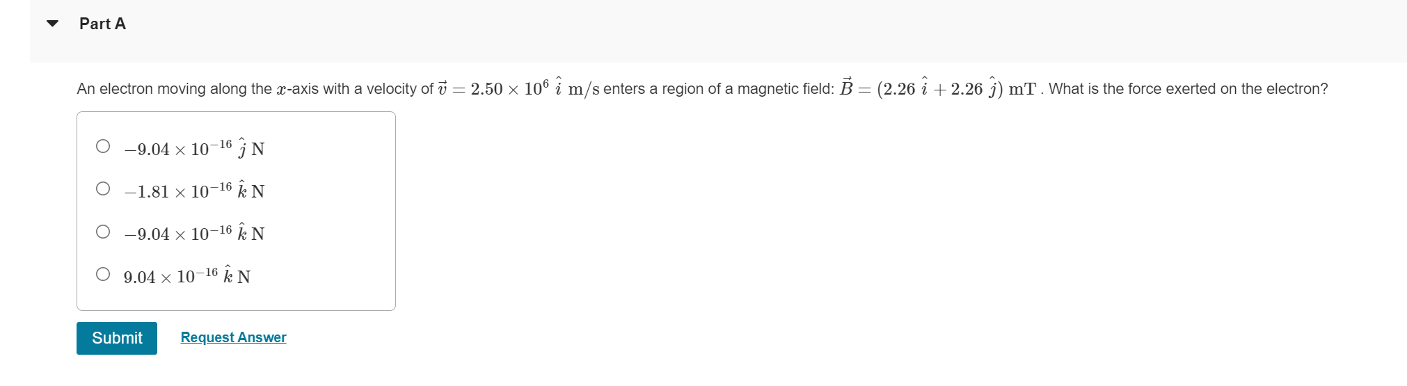 magnetic field B = (1.63 T) i + (0.980 T)j? orientations relative