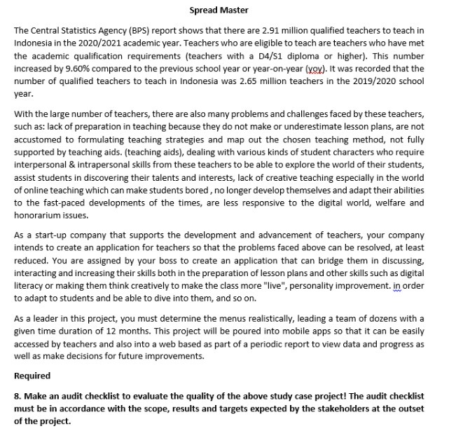  Spread Master The Central Statistics Agency (BPS) report shows that there