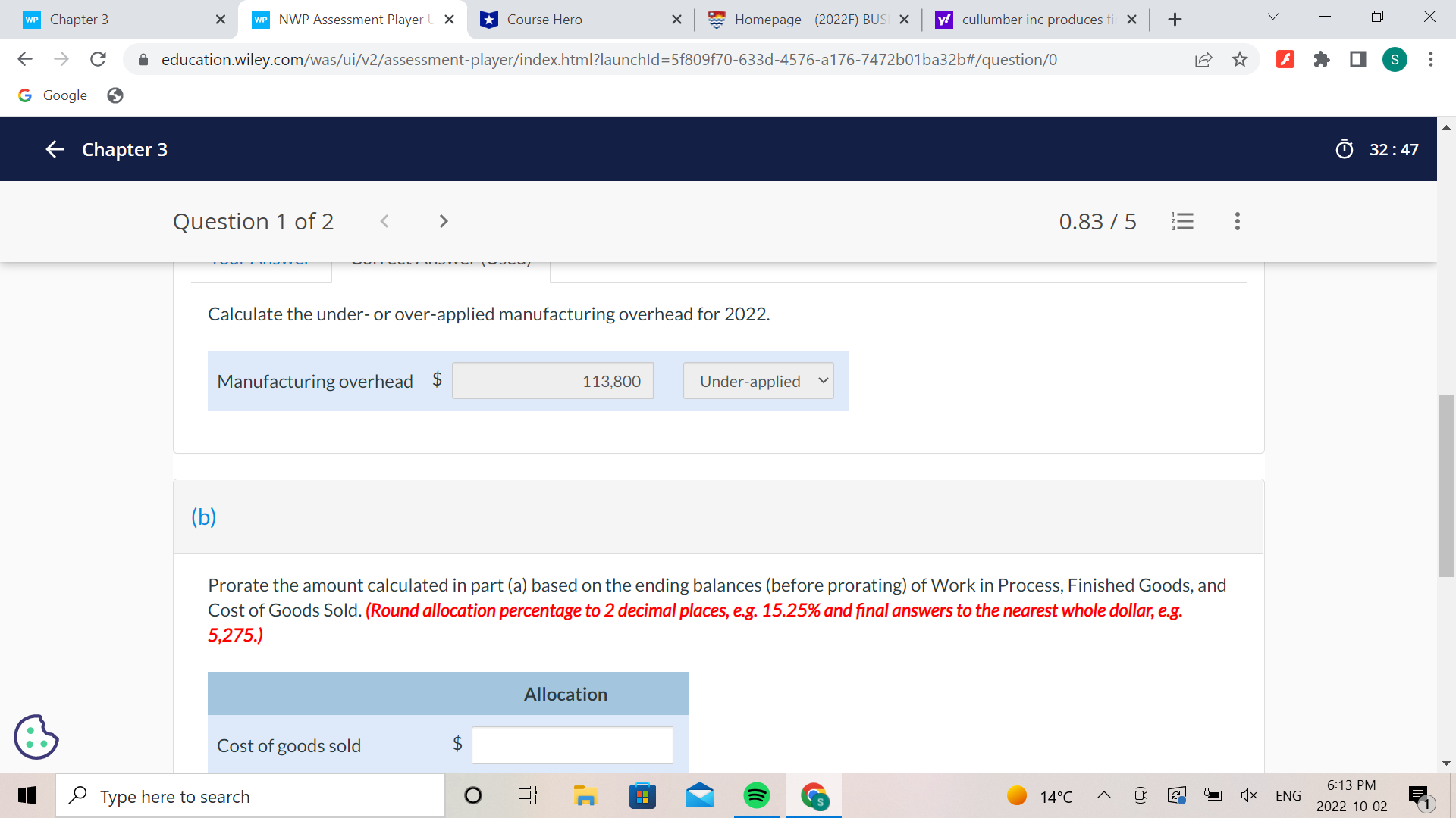 X + V X -) C A education.wiley.com/was/ui/v2/assessment-player/index.html?launchld=5f809f70-633d-4576-a176-747201ba32b#/question/0 S . . .