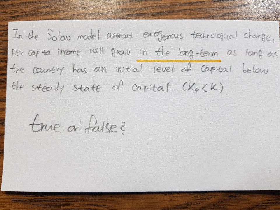 capita income will grow in the long-term as long as the country