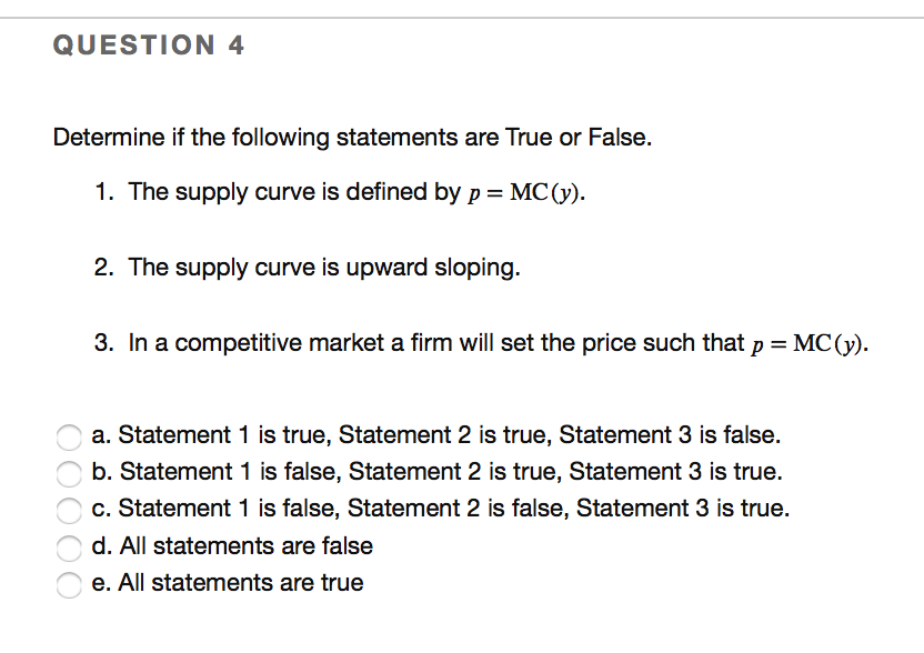 3. The marginal cost curve lies below the average cost curve when