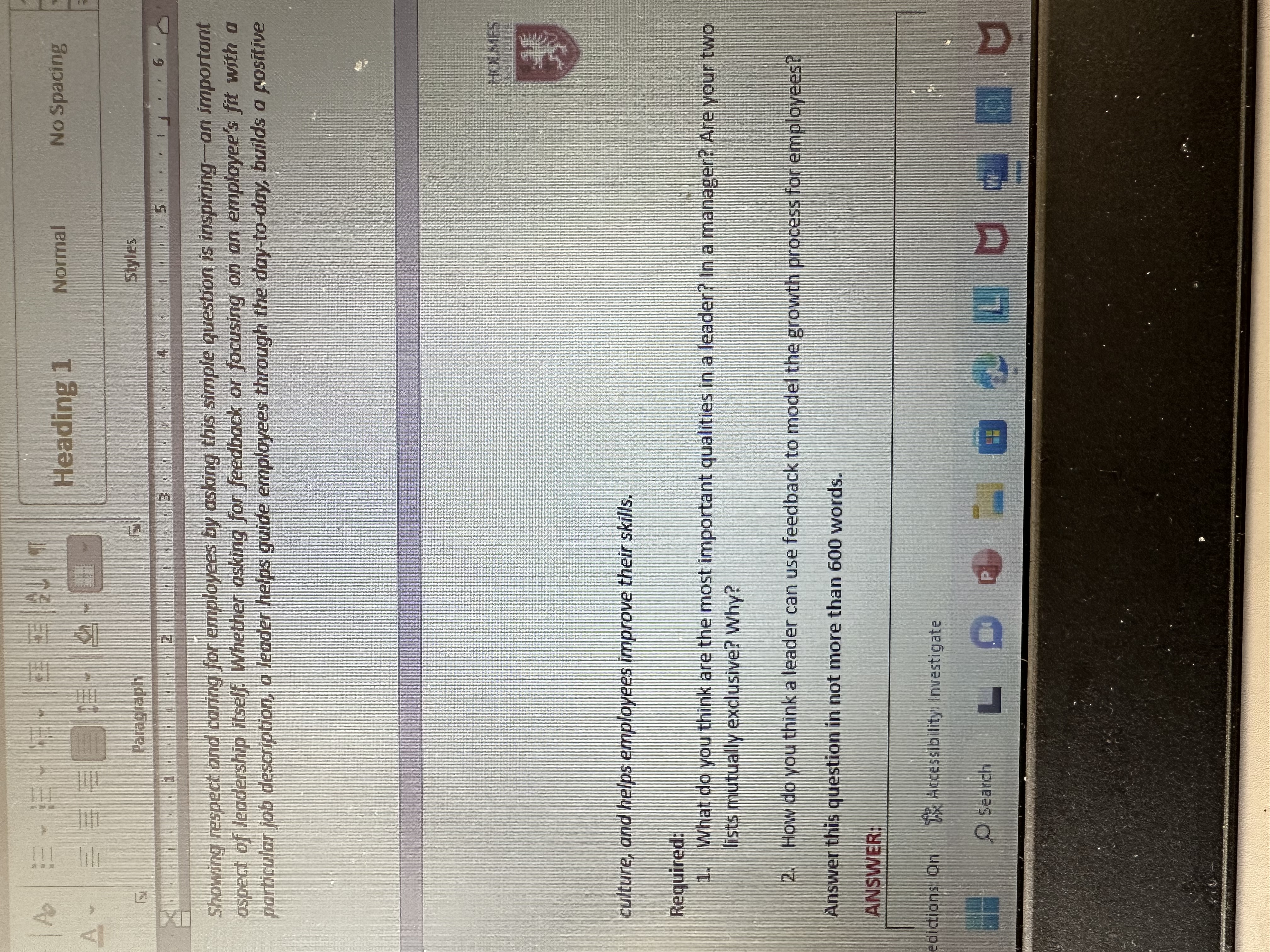 of subordinates. According to Steve Keating, a senior manager at the Toro