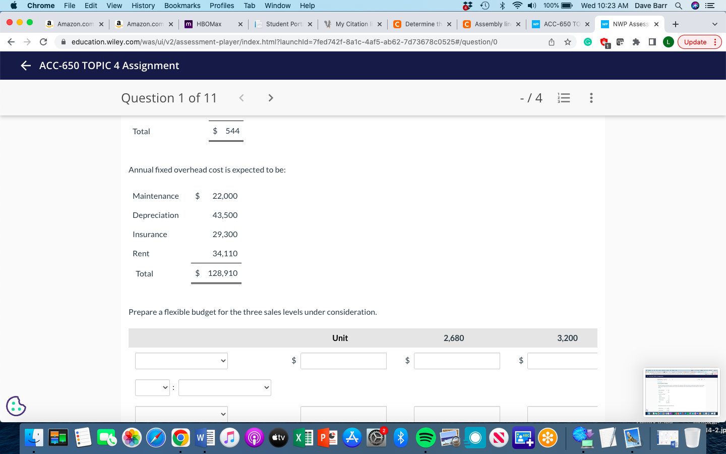 Update : - ACC-650 TOPIC 4 Assignment Question 1 of 11 C