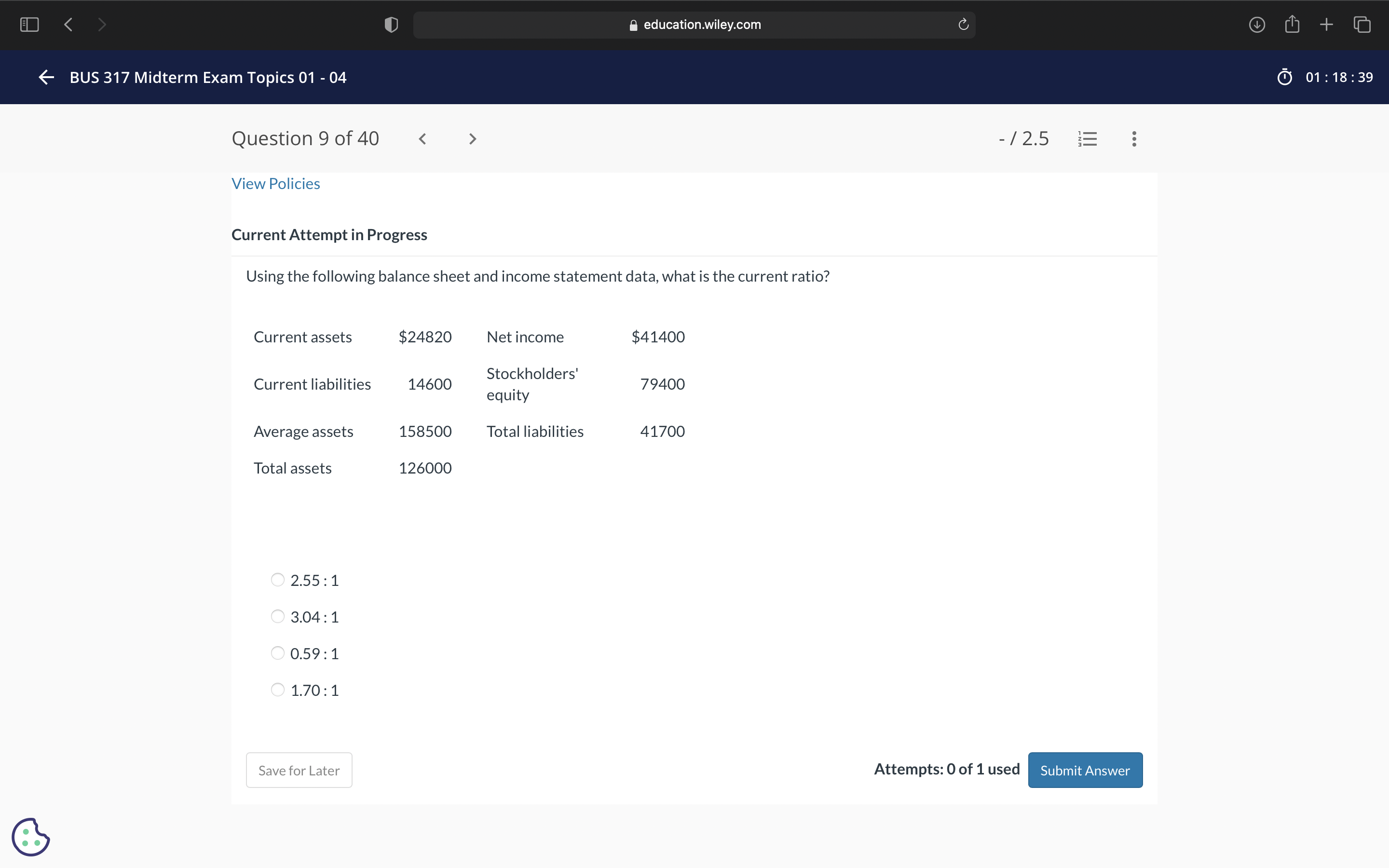 of 40 View Policies education.wiley.com Current Attempt in Progress Using the following