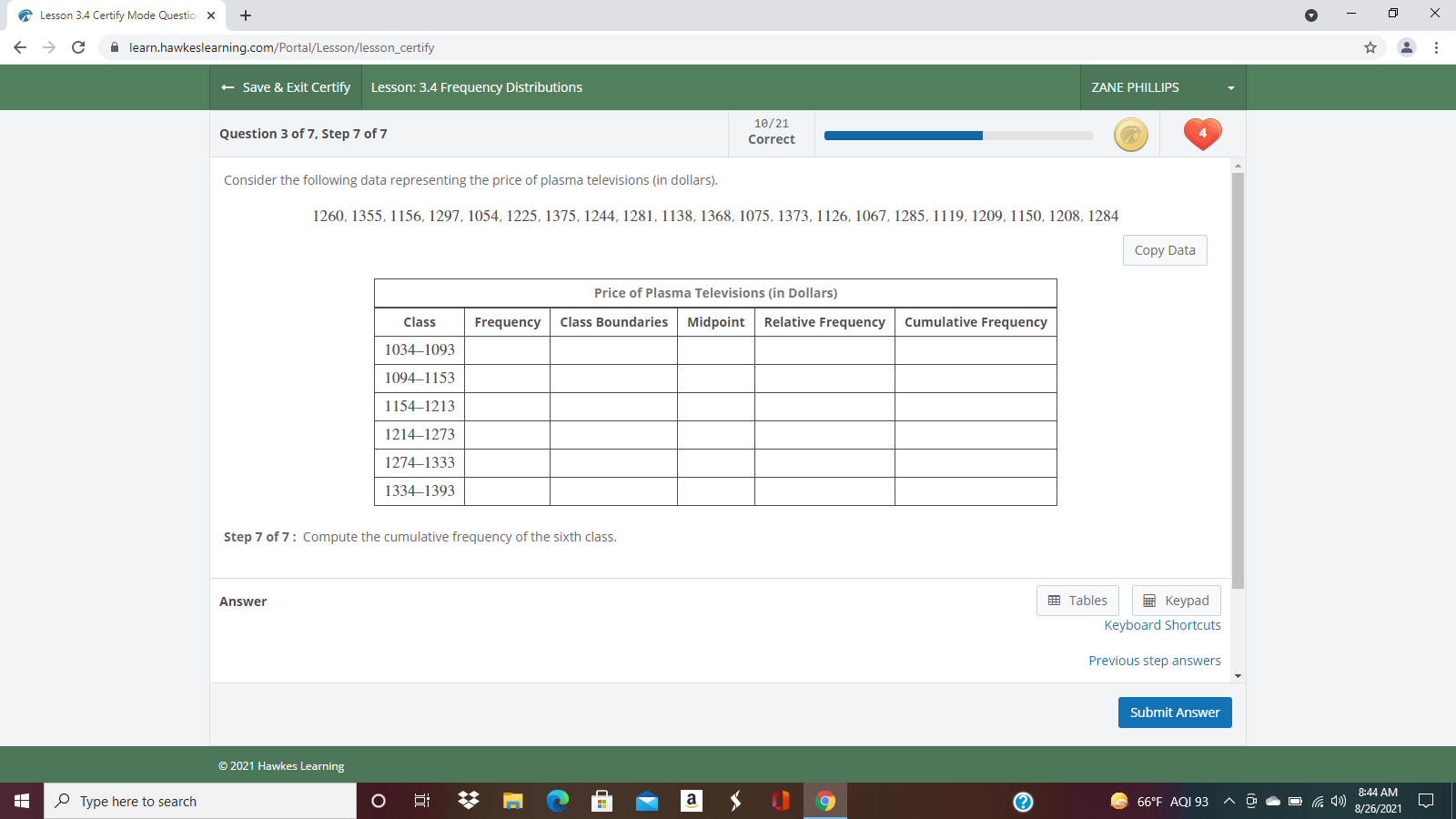  Lesson 3.4 Certify Mode Question X + X - > C
