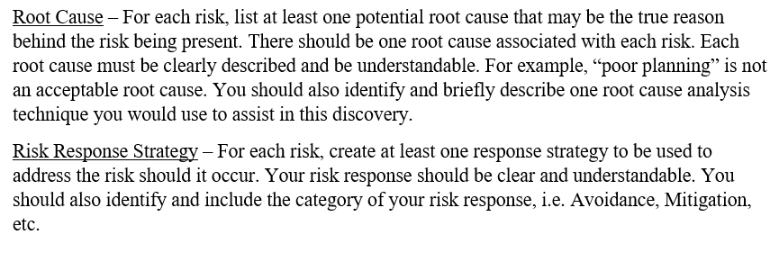Could you help me map out the below risk register? Root Cause