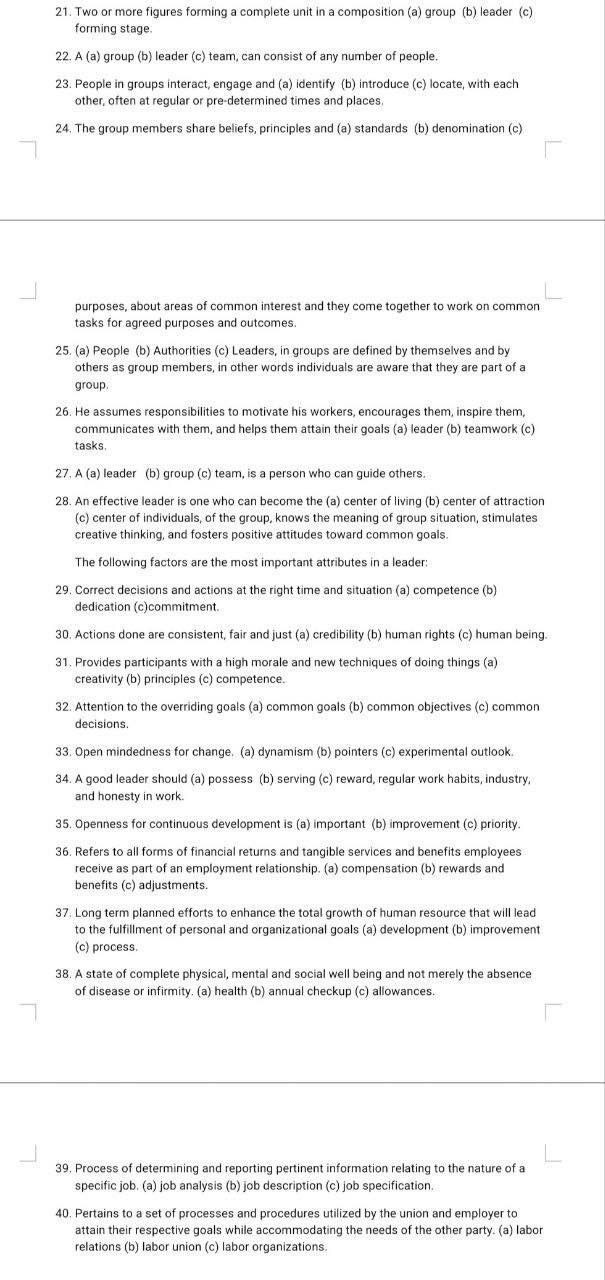 21. Two or more figures forming a complete unit In a