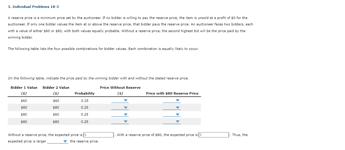 set by the auctioneer. If no bidder is willing to pay the
